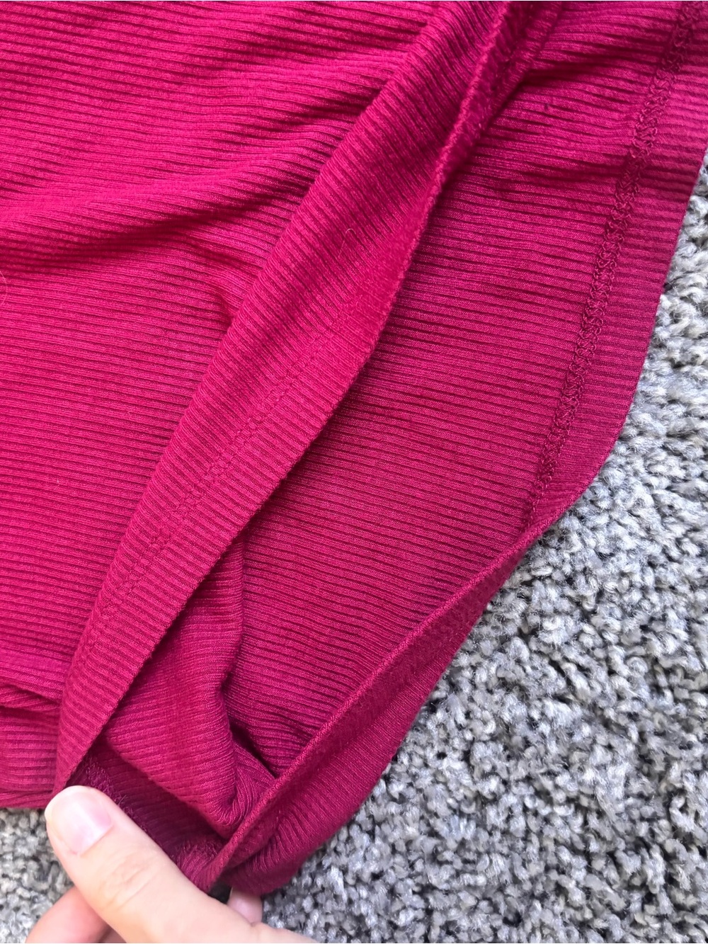 Ribbed Short Sleeve Crop Top - Raspberry Pink - Picture 4 of 8